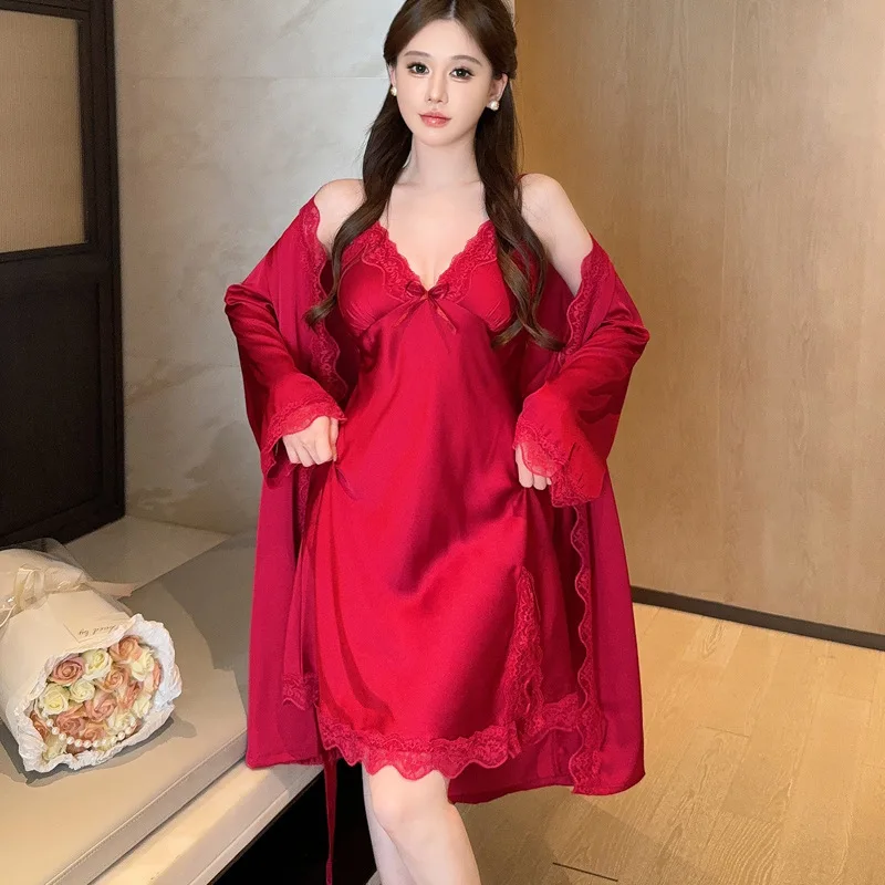 Luxury Ice Silk Camisole Night - Robe Silk Women 评论和价格