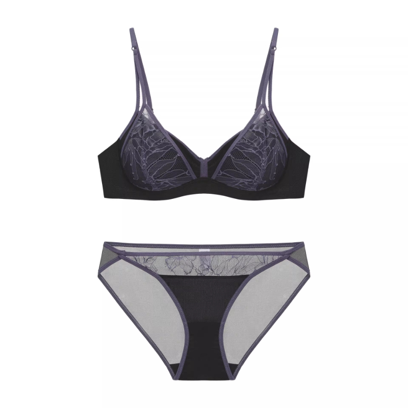 Women French Lace Non Padded B - Bralette Wireless Soft 评论和价格