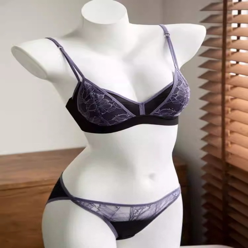 Women French Lace Non Padded B - Bralette Wireless Soft 评论和价格