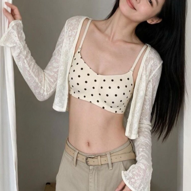 Women Polka Dot Wireless Seaml - Bralette Wireless Soft 评论和价格