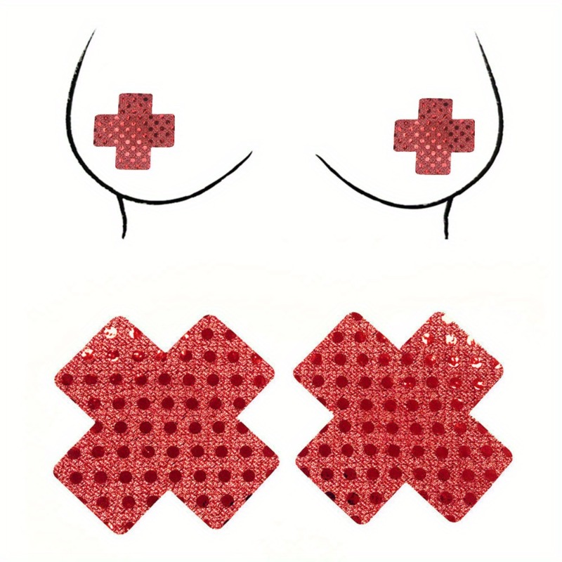 Red Cross Design Nipple Covers - Nipple Cover Pasties 评论和价格
