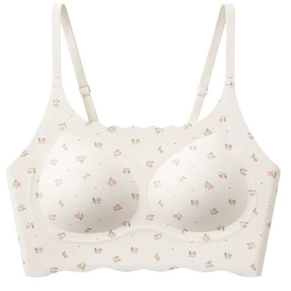 Cute Floral Bow Teen Girls Pub - Bralette Wireless Soft 评论和价格